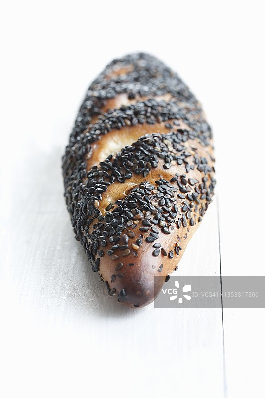一个芝麻面包卷图片素材