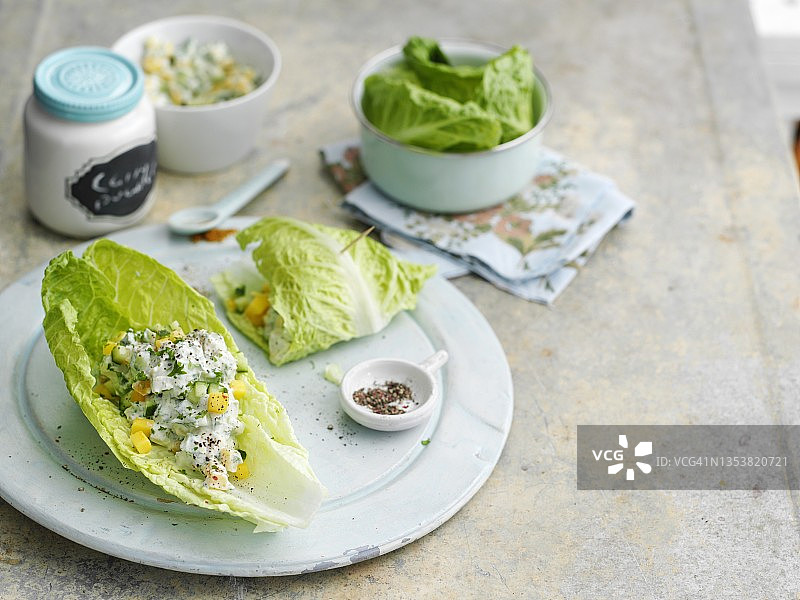 鸡肉芒果生菜卷图片素材