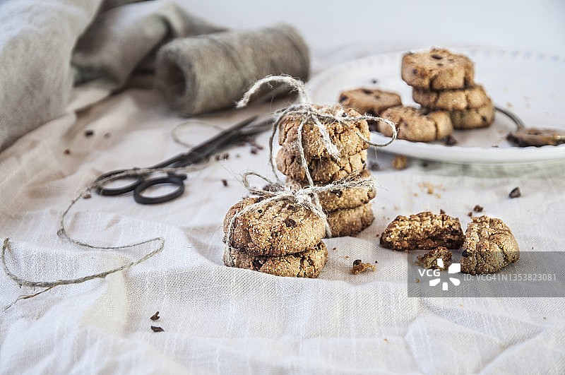 可可豆花生酱饼干图片素材