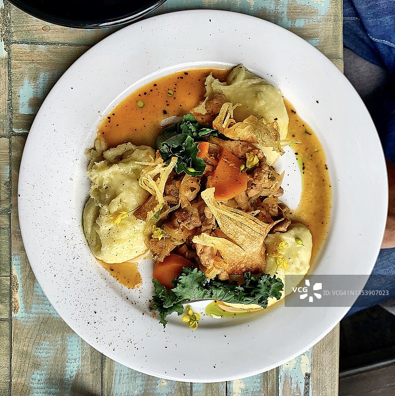 伦敦餐馆的有机素食美食图片素材