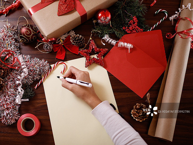 将您的圣诞祝福写在纸上图片素材