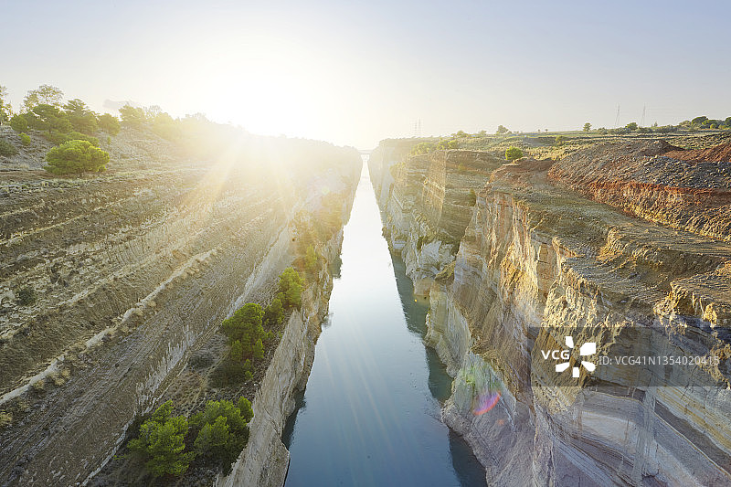 科林斯运河，科林斯地区，希腊，欧洲图片素材
