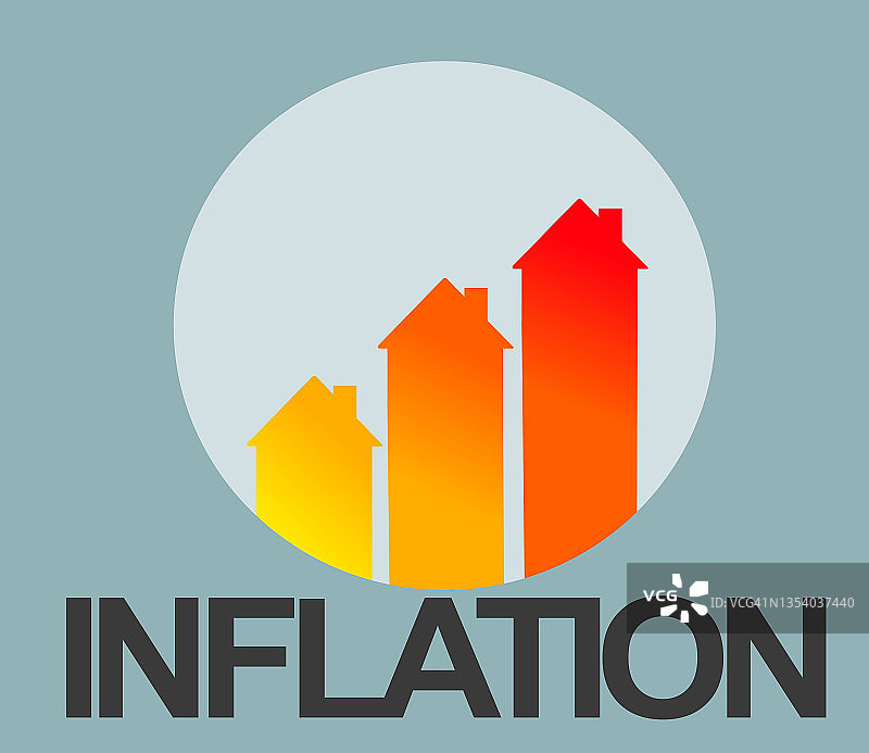 显示通货膨胀的房屋图标图片素材