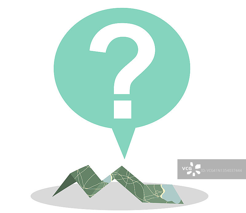 带有问号的地图图片素材