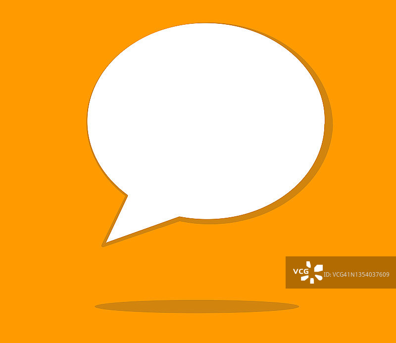 黄色背景上的空白对话气泡图片素材