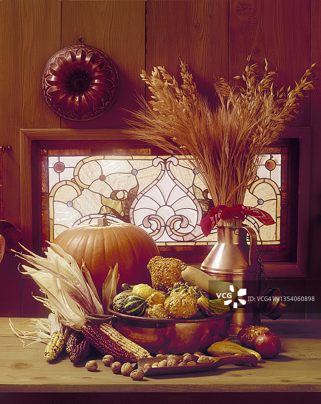 南瓜、玉米和麦子图片素材