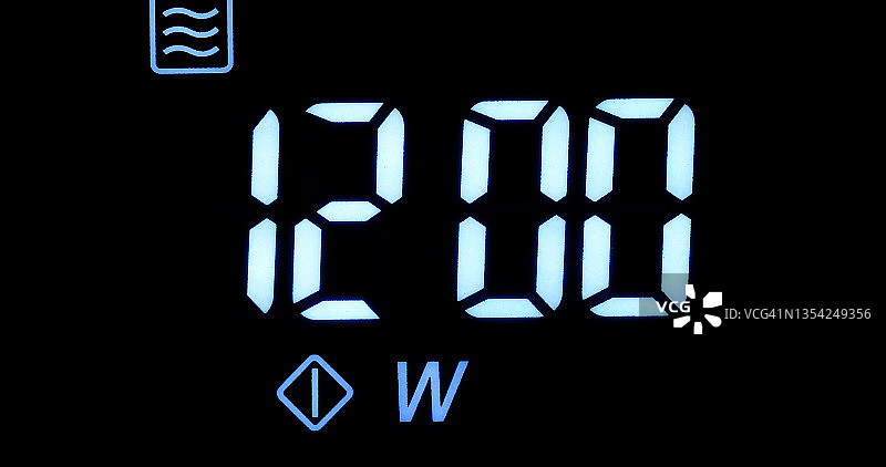 微波炉正面计时器及功率数字图片素材