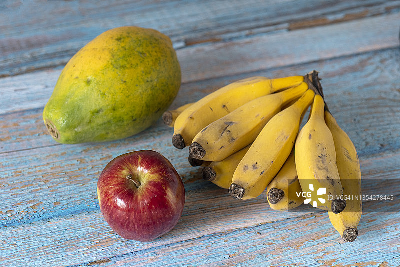 苹果、木瓜和香蕉-水果图片素材