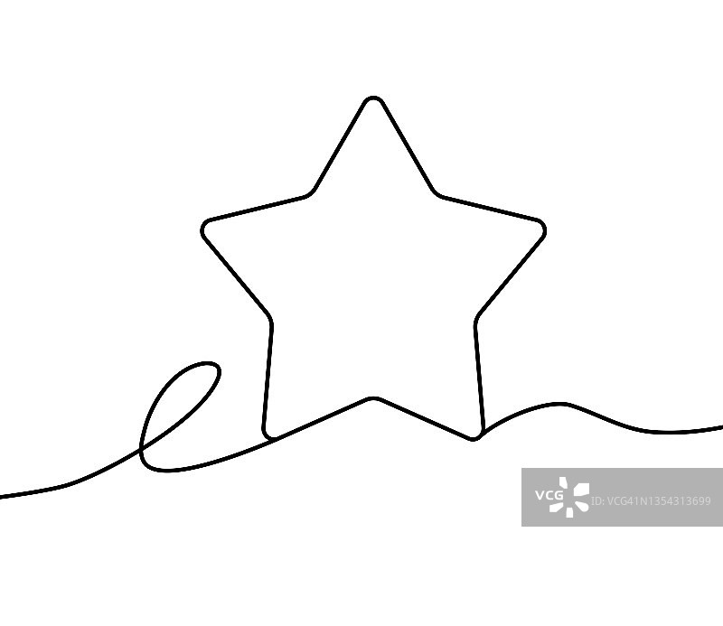 星星的单线绘画或插图图片素材