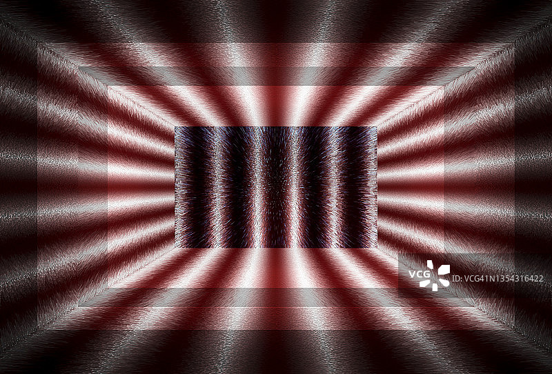 抽象红色线条光束展厅和墙上的3D渲染图片素材