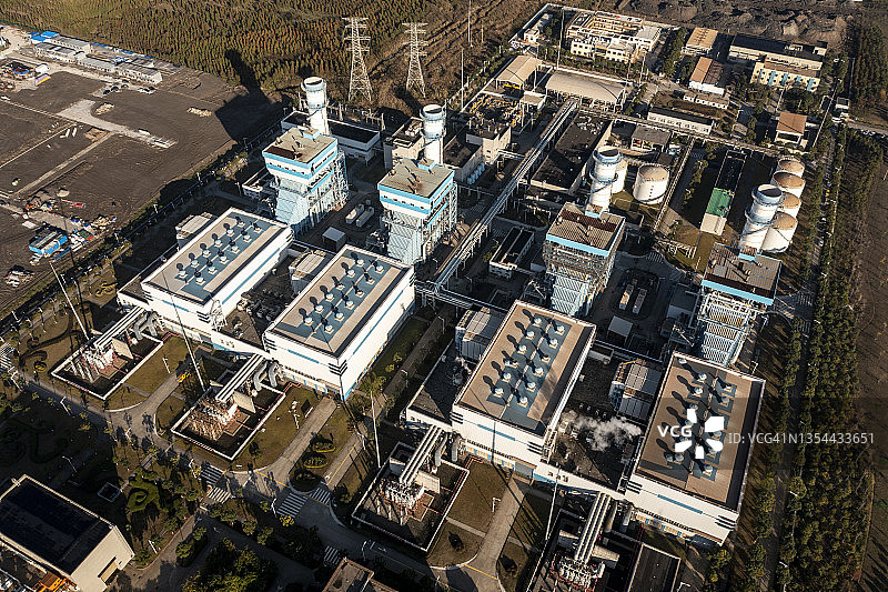 天然气发电厂的航拍景色图片素材