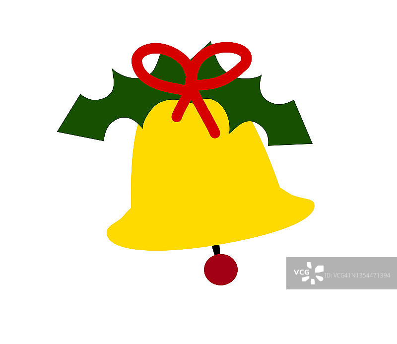 圣诞节铃铛与常春藤插画图片素材