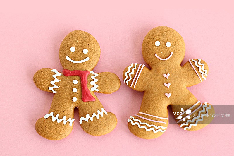 姜饼小人和姜饼女人图片素材