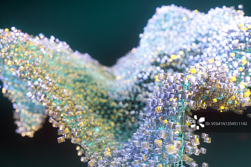 代表大数据的数据立方体流动图片素材