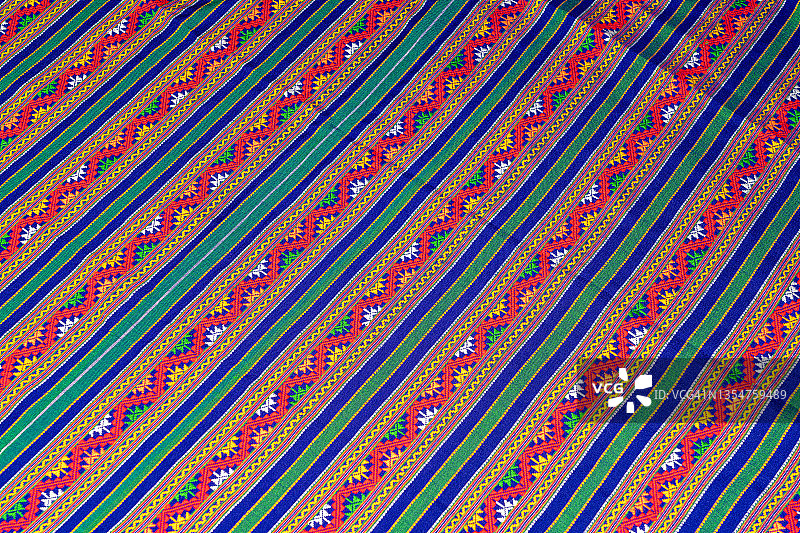 亚洲泰国老挝丝绸图案特写图片素材