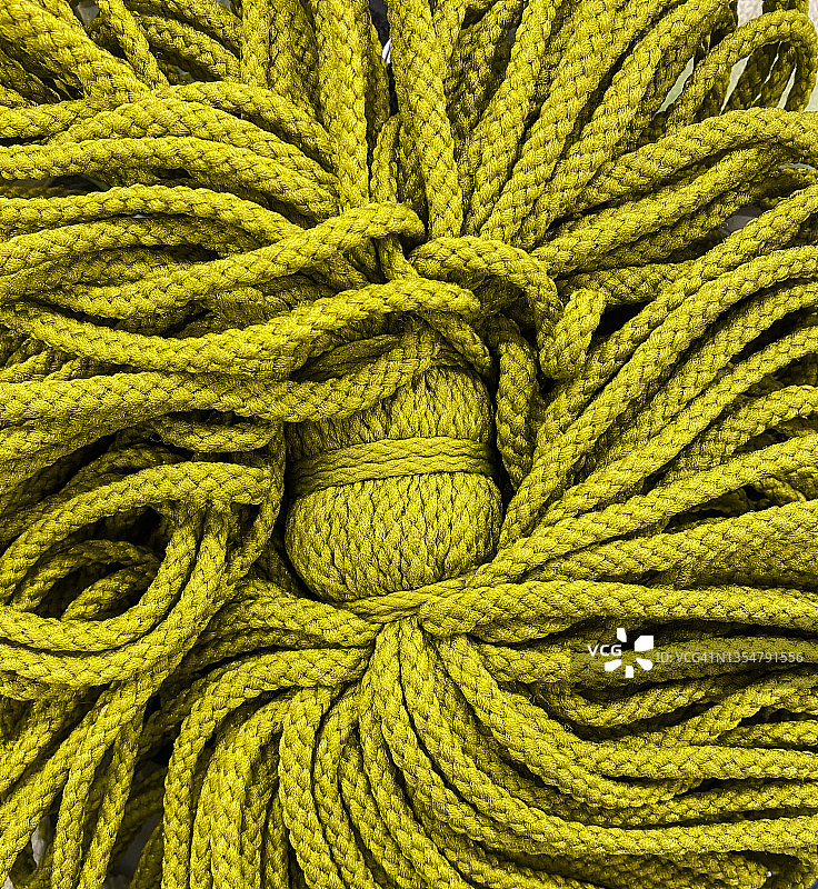 绿色尼龙纤维编织绳捆图片素材