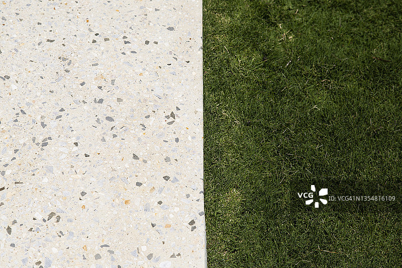 草坪与混凝土图片素材