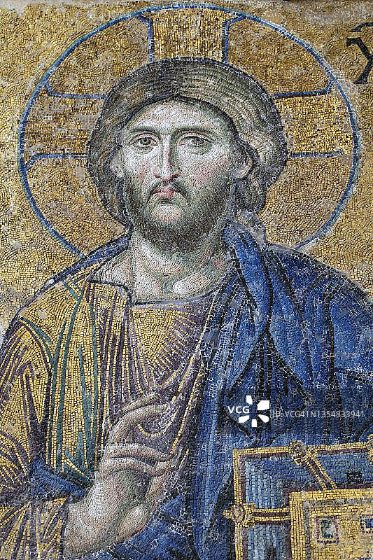 土耳其圣索菲亚教堂基督代阿西斯镶嵌画图片素材