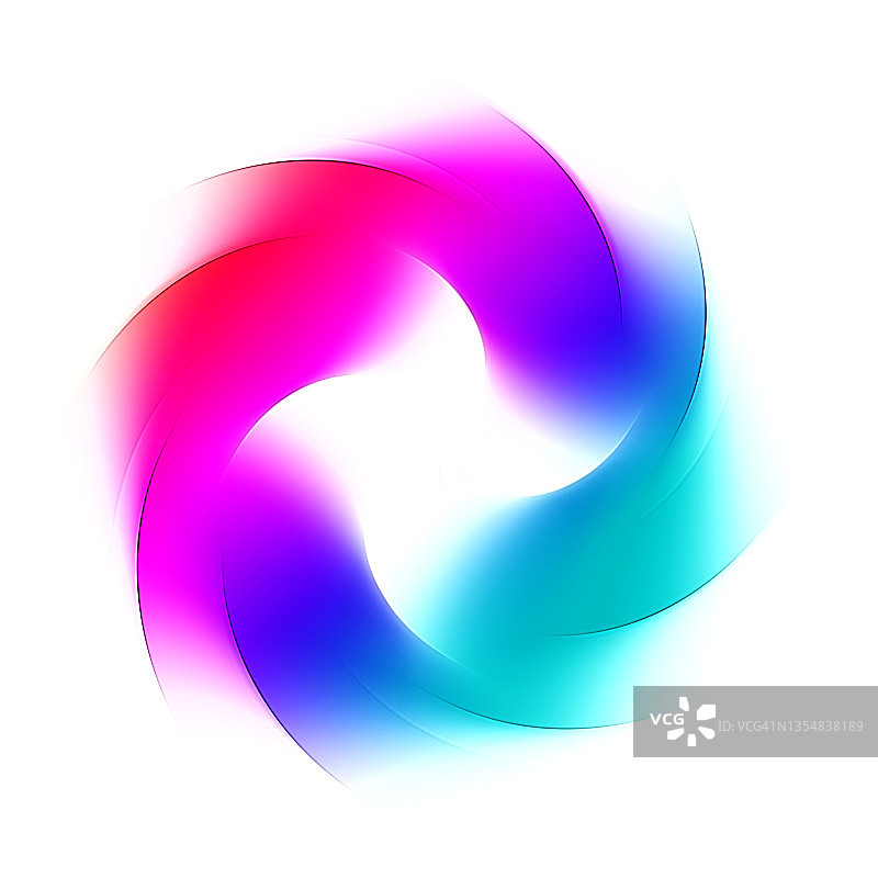 白色背景上充满活力的漩涡螺旋抽象运动模糊蓝色粉色紫色图片素材