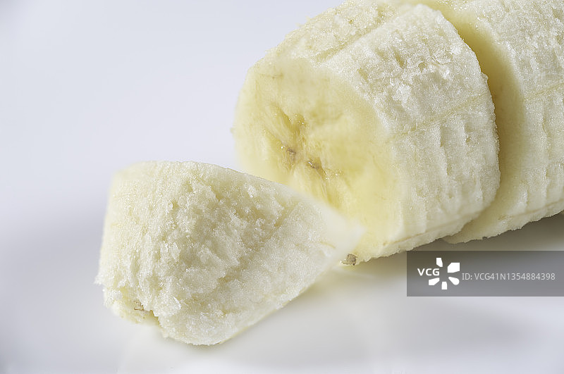 去皮香蕉切片特写图片素材