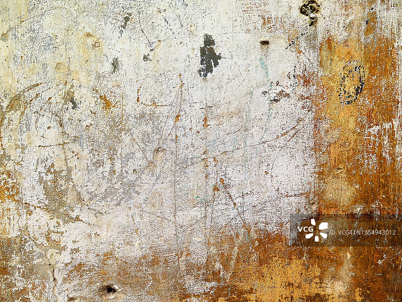 哈瓦那彩绘、风化和纹理混凝土中的空墙图片素材