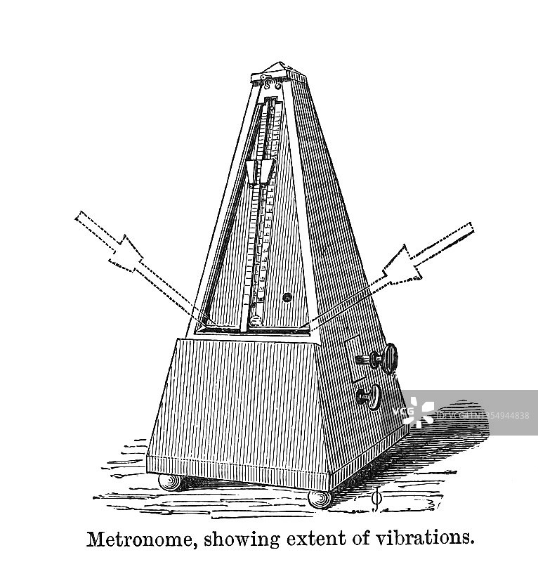 节拍器的旧版画图片素材