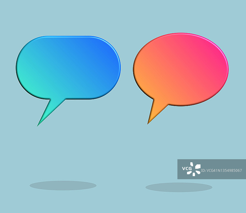 渐变色语音气泡插画图片素材