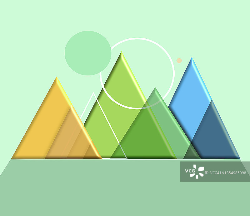 三角形山脉3D背景插画图片素材