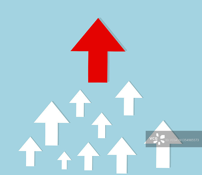 指向正确方向的红色箭头插画图片素材