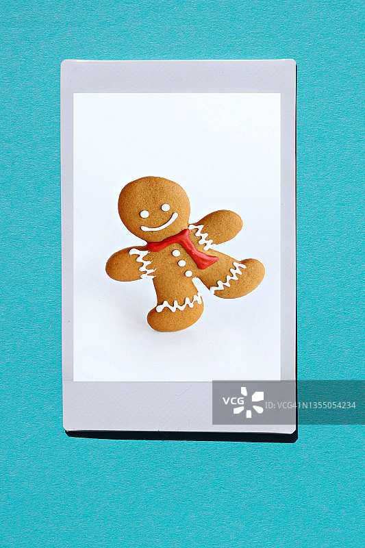 姜饼人的宝丽来照片图片素材