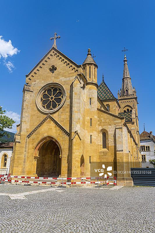 瑞士纳沙泰尔新教教堂图片素材