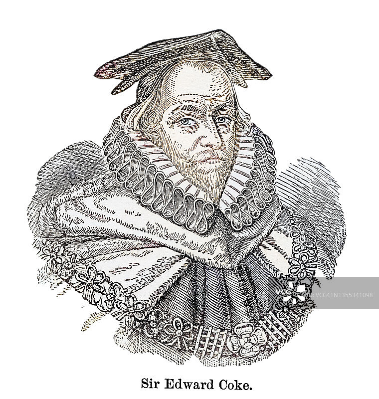 爱德华·柯克爵士肖像，英国律师、法官和政治家图片素材