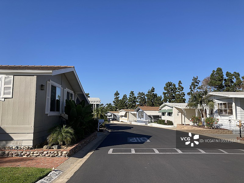 加利福尼亚州卡尔斯巴德的移动房屋公园图片素材