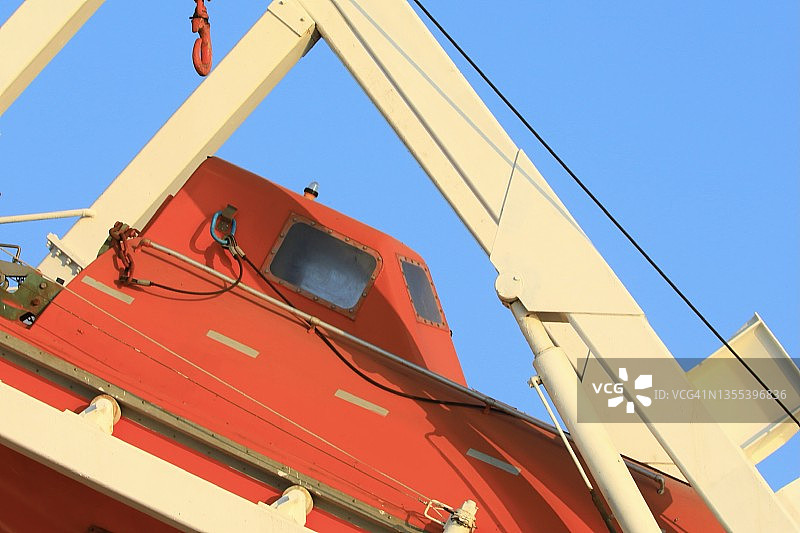 船上的救生艇特写图片素材