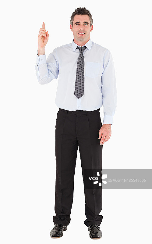 商人指向空白处图片素材