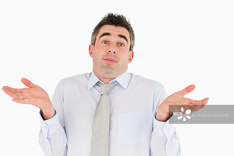 茫然的办公室职员摆姿势图片素材