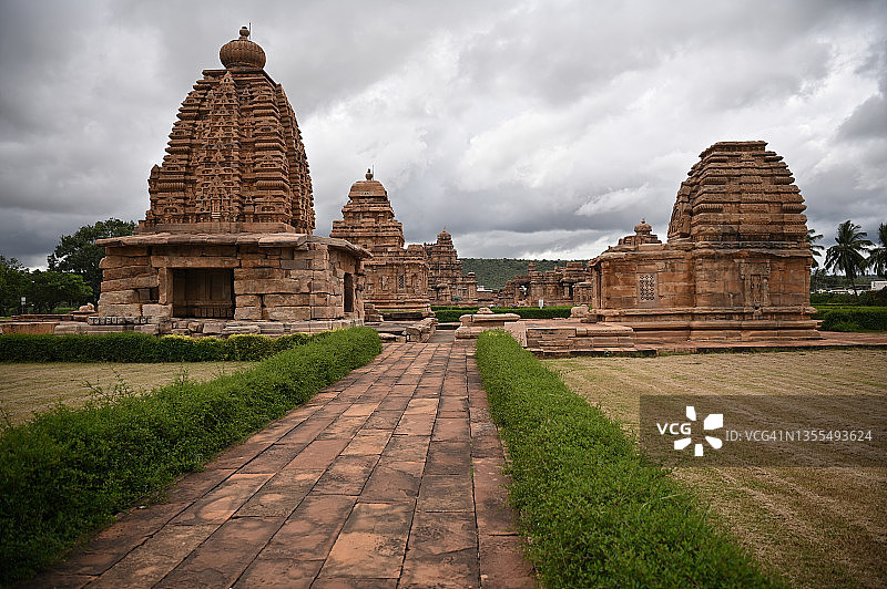 帕塔达卡尔的古代印度教寺庙建筑群，卡纳塔克邦图片素材
