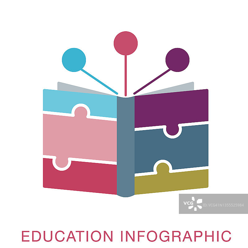 拼图书本教育信息图图片素材