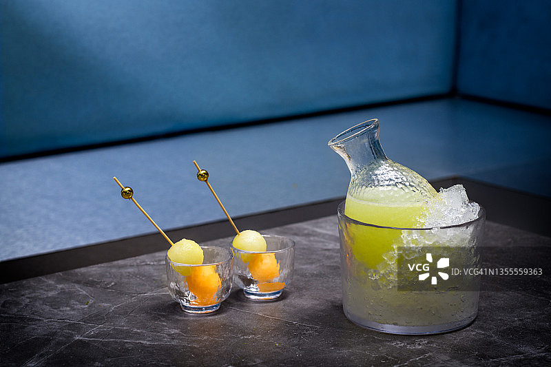 哈密瓜鸡尾酒图片素材