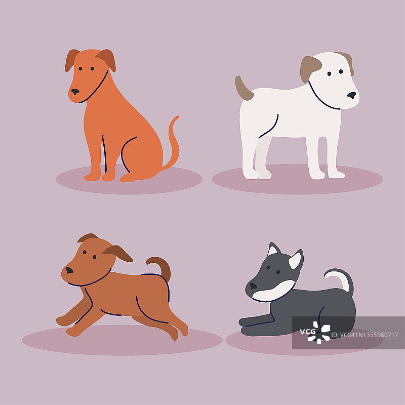 可爱的一群小狗图片素材