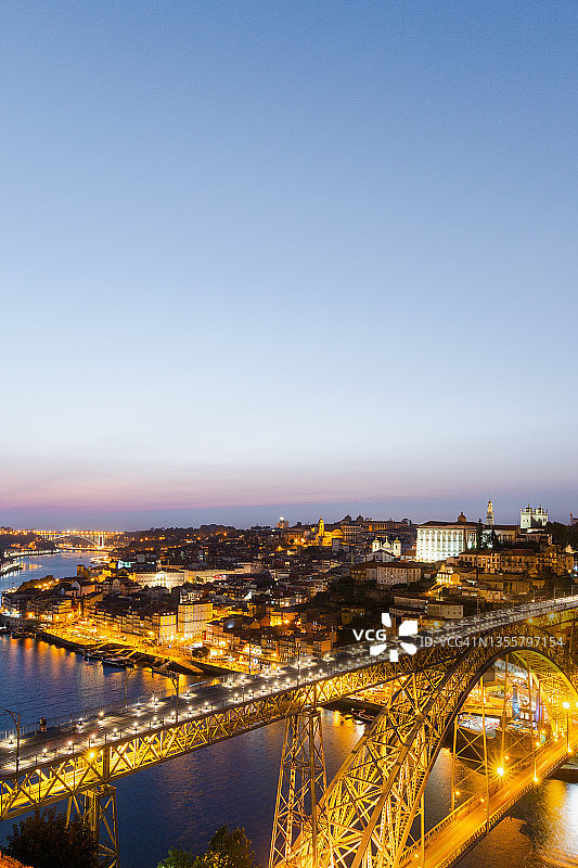 路易斯一世大桥和杜罗河，葡萄牙波尔图（联合国教科文组织世界遗产）图片素材