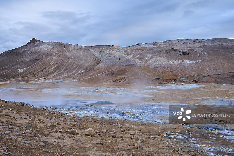 Namafjall热区的泥浆池和喷气孔，米湖地区，冰岛北部区图片素材