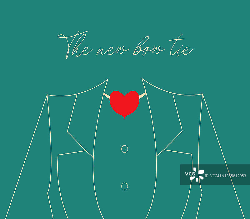 戴心形领结的男人插画图片素材