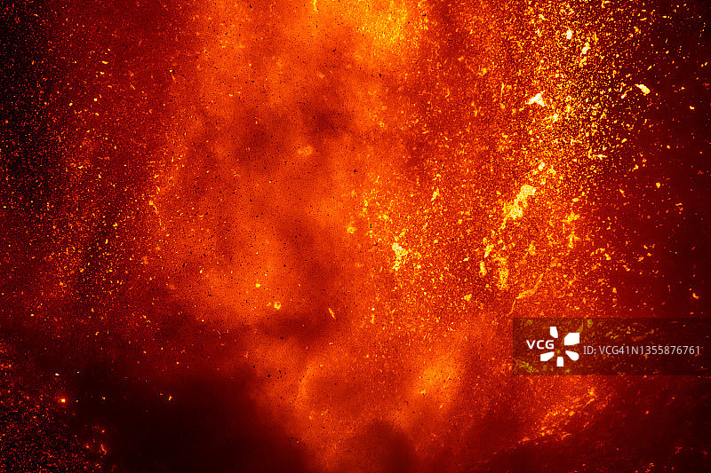 拉帕尔马火山爆发图片素材