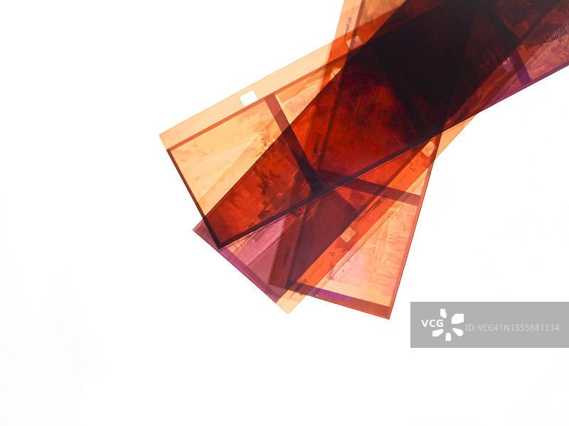 叠加在灯箱上的126毫米彩色负片胶卷图片素材