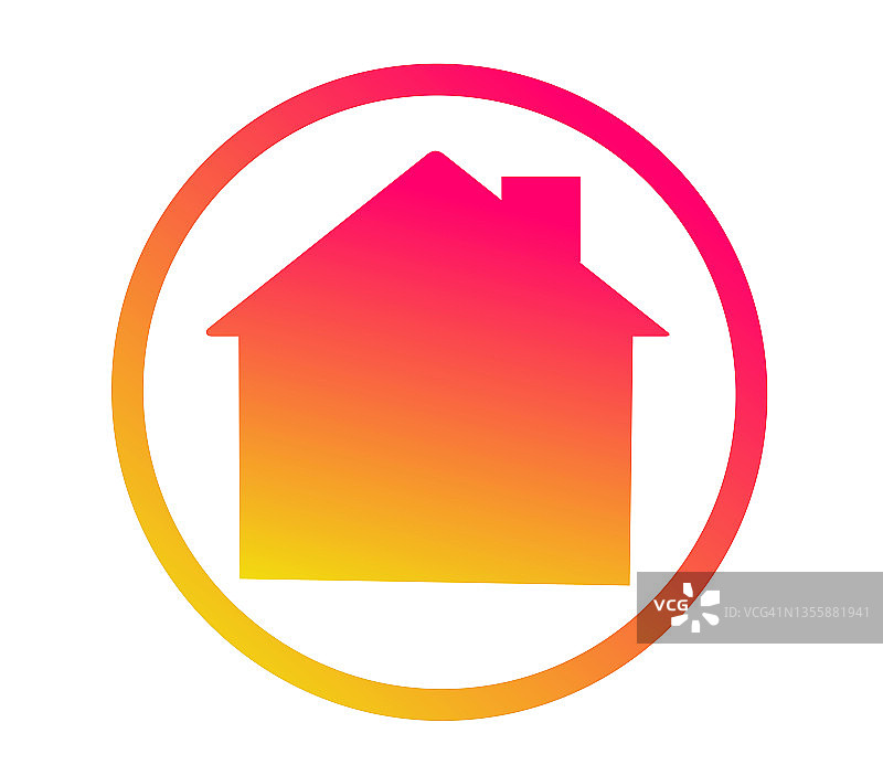 圆形房屋图标图片素材