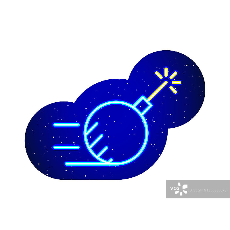 霓虹蓝色手榴弹动画图标图片素材