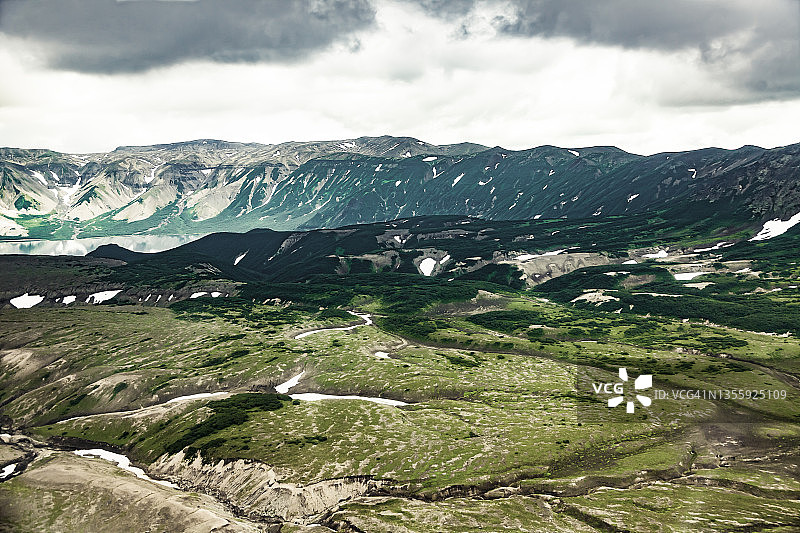 俄罗斯堪察加半岛风光航拍图片素材