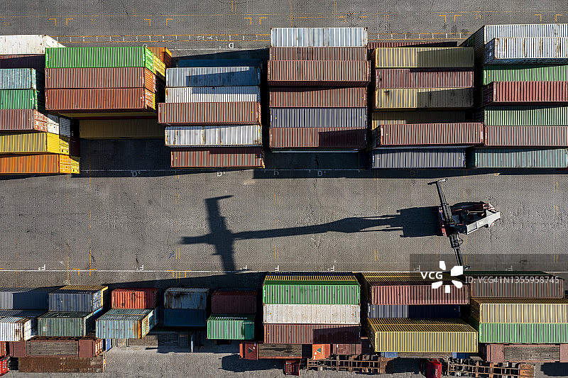 集装箱货运站鸟瞰图片素材