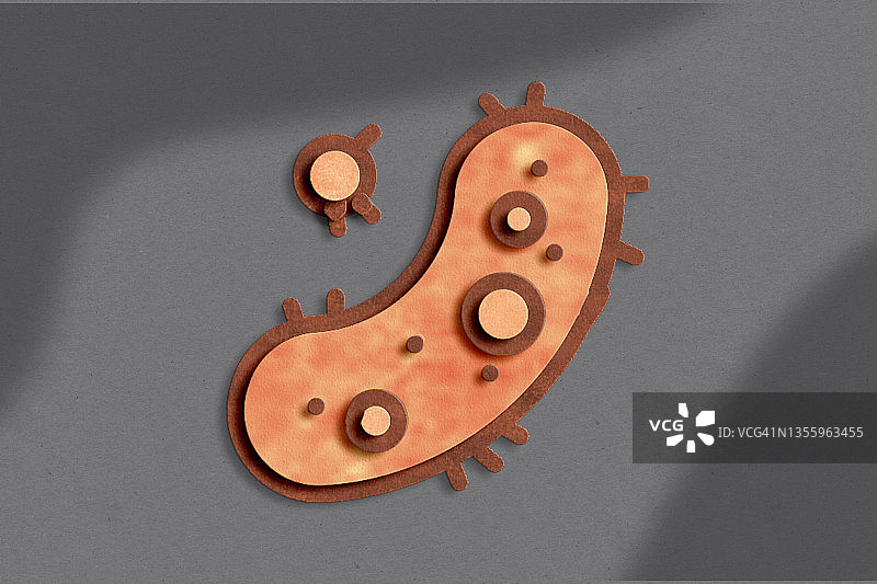 纸上的细菌，灰色背景图片素材